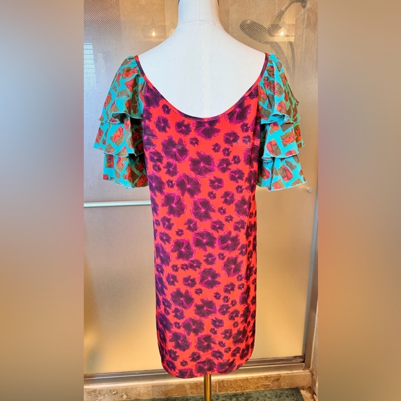 THU THU 100% Silk Colorful Mini Dress - Picture 3 of 16